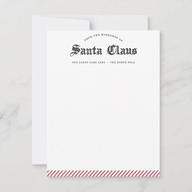 From The Workshop of Santa Claus Stationery, Card (Front)