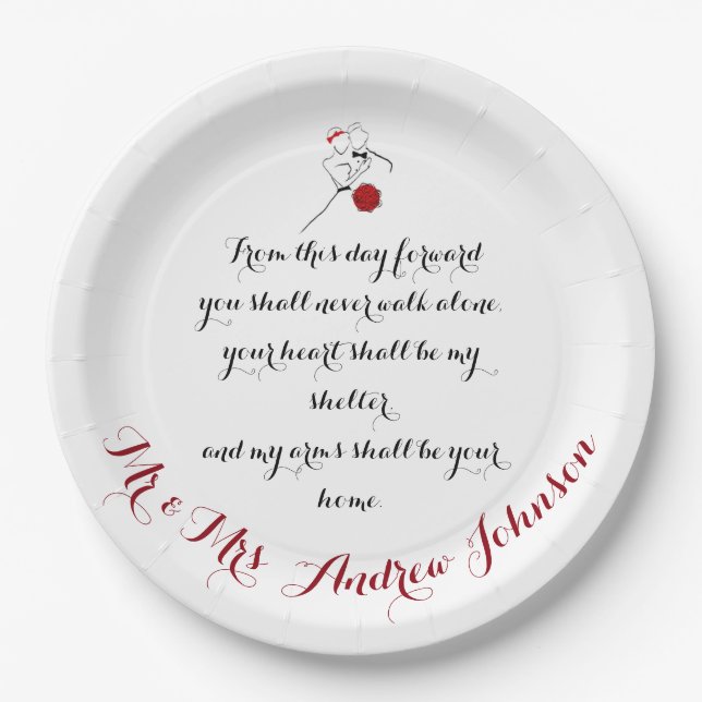 From this day Forward Paper Plate (Front)