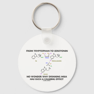 From Tryptophan To Serotonin (Chemistry Humour) Keychain