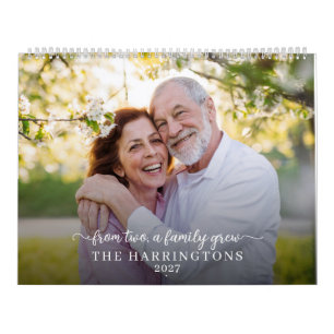 From Two a Family Grew Family Photo Grandparents Calendar