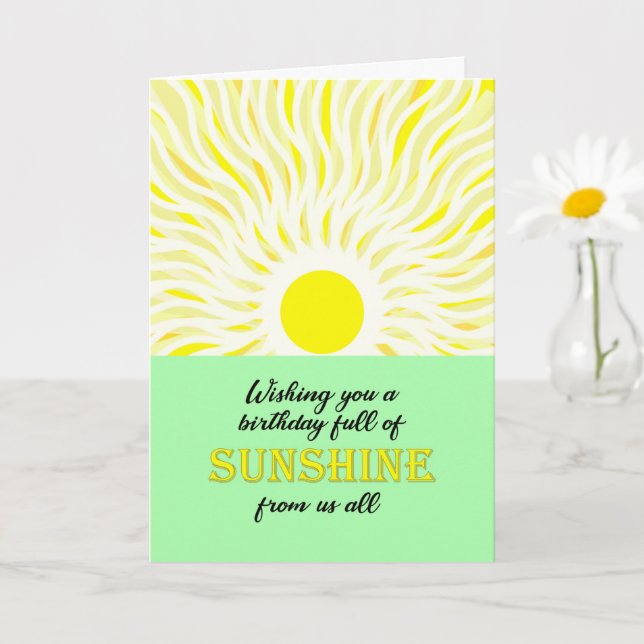 From Us All Birthday Bright Sunshine Card (Small Plant)