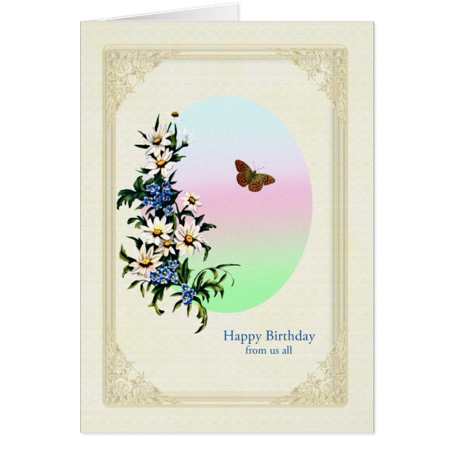 From Us All Birthday with Flowers (Front)