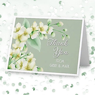 From Us! Floral Personalized Thank You Card