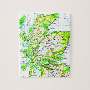 From Whence We Came Map of Scotland Digital Photo Jigsaw Puzzle