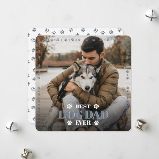 From Your Dog Photo Slate Grey Flat Dog Dad Father Holiday Card