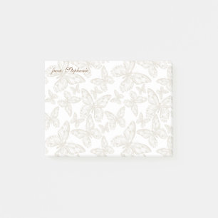 FROM YOUR NAME   Whimsical Butterfly Pattern Post-it Notes