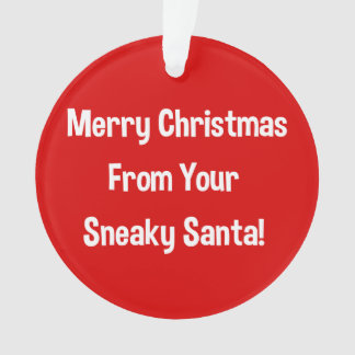 From your Sneaky Santa Acrylic Ornament