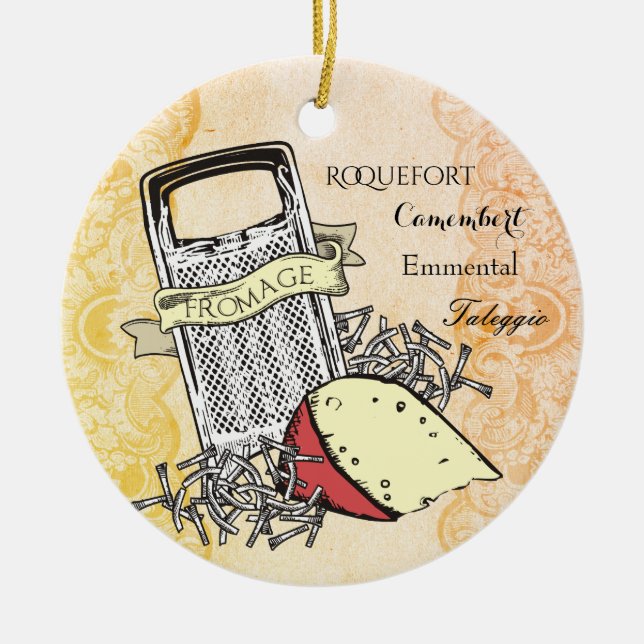 Fromage cheese grater gourmet Christmas ornament (Front)