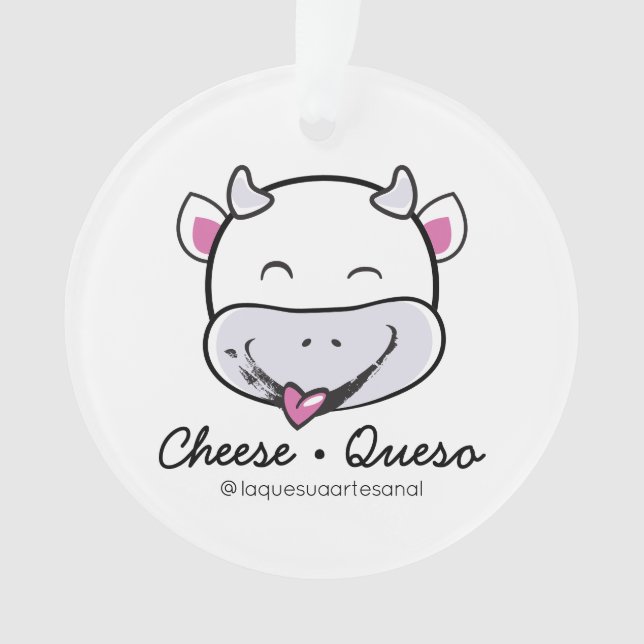 Fromage Queso Lait cru Acrylique Ornement (devant)