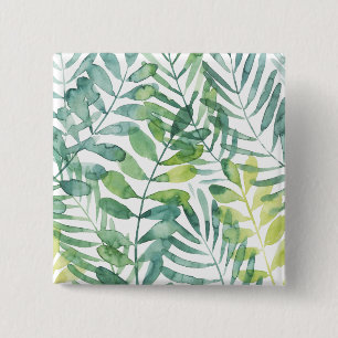Frond Waltz - Palm Frond Leaves 2 Inch Square Button