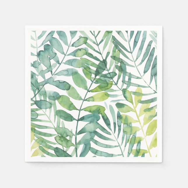 Frond Waltz - Palm Frond Leaves Napkin (Front)