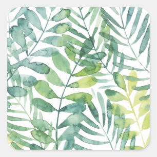 Frond Waltz - Palm Frond Leaves Square Sticker