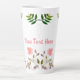 Fronds, Leaves and Flowers Latte Mug