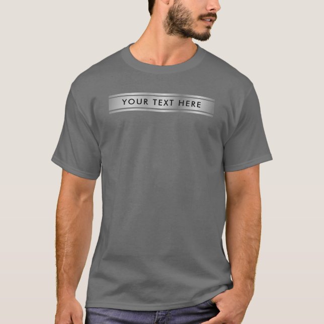 Front And Back Design Silver Look Template Men's T-Shirt (Front)