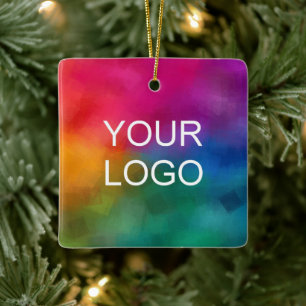 Front And Back Double Sided Print Business Logo Ceramic Ornament