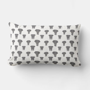 Front and Back Elephant Pattern African Animal Lumbar Pillow
