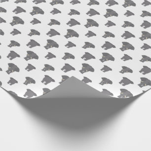 Front and Back Elephant Pattern African Animal Wrapping Paper
