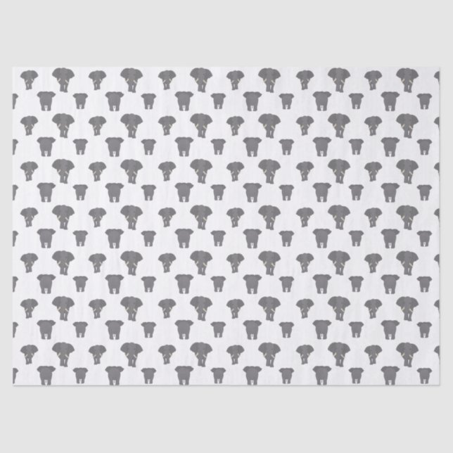 Front and Back Elephant Pattern Multi Colour Tissue Paper (Front)