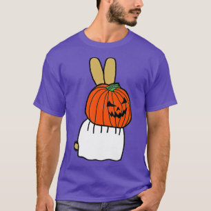 FRONT and BACK Halloween Horror Spooky Bunny Rabbi T-Shirt