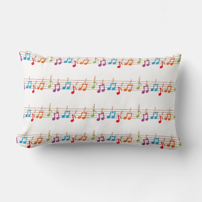 *FRONT AND BACK* MUSICAL NOTES 2 SIDED PILLOW (Front)