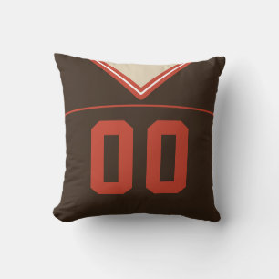 Front and Back Numbers Orange Football Jersey Throw Pillow
