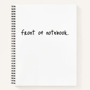 Front and Back of Notebook