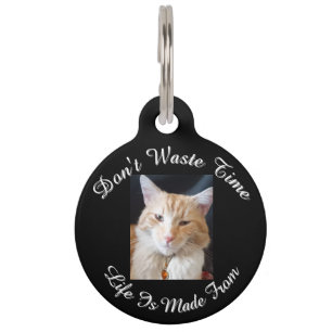 Front and Back Photo Cat, Name, Text, replaceable, Pet Tag
