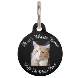 Front and Back Photo Cat, Name, Text, replaceable, Pet Tag