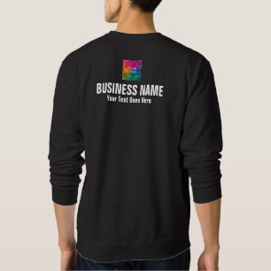Front And Back Print Work Uniform Mens Cool Black Sweatshirt