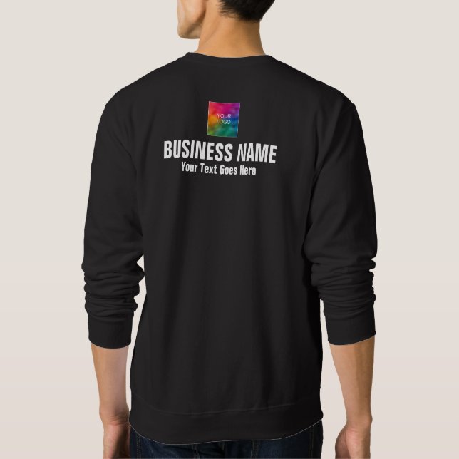 Front And Back Print  Work Uniform Mens Cool Black Sweatshirt (Back)