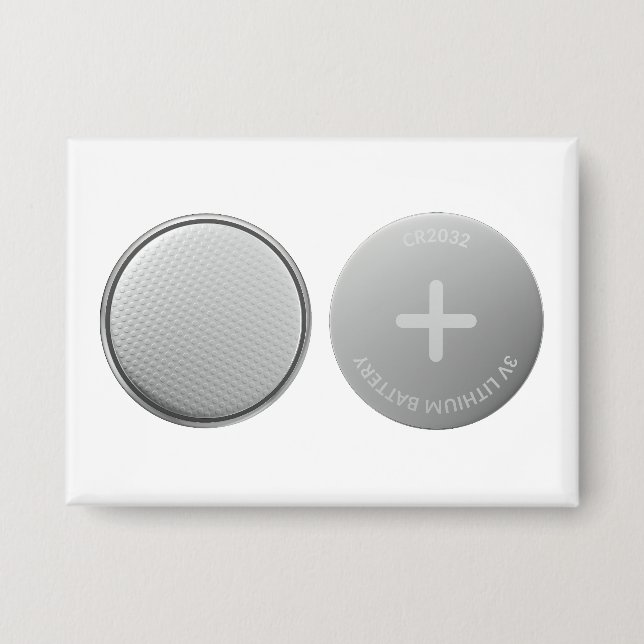 Front and back view of CR2032 lithium button cell  (Front)