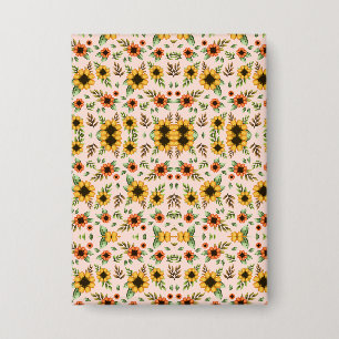 Front and back views of a floral-patterned 
