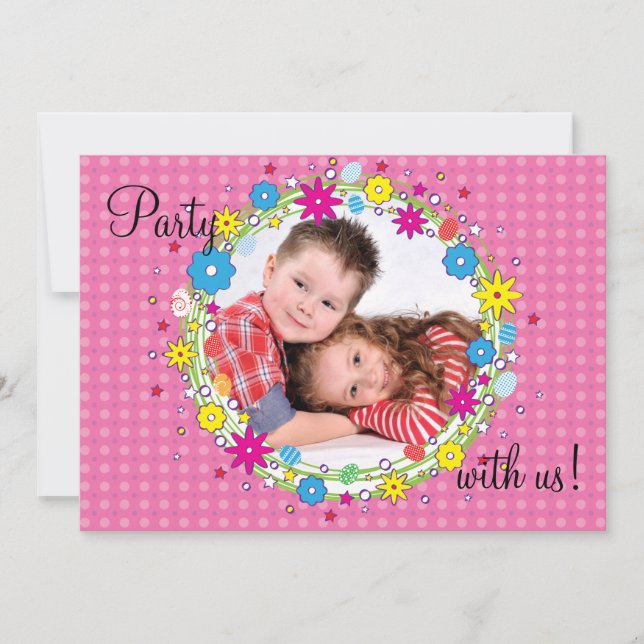 Front and Centre Photo Birthday Party Invitation (Front)