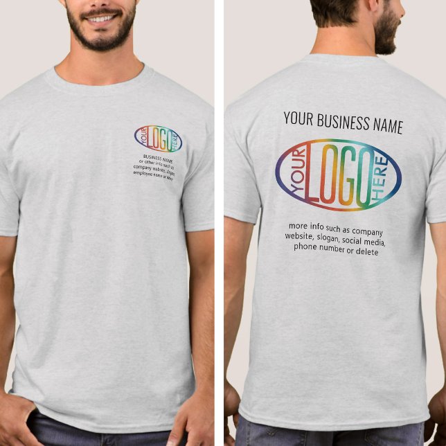 Front Back Custom Printed Business Logo Company T-Shirt (Creator Uploaded)
