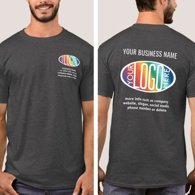 Front Back Custom Printed Modern Business Logo T-Shirt (Creator Uploaded)