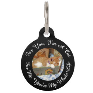 Front & Back Photo Cat, Name, Text, replaceable, Pet Tag