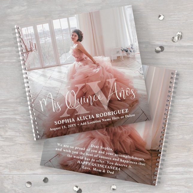 Front & Back Photos Mis XV Años Quinceañera Guest Notebook (Creator Uploaded)