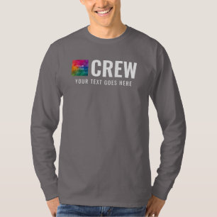 Front & Back Print Business Logo Modern Mens Crew T-Shirt