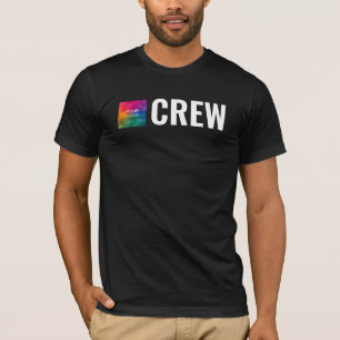 Front & Back Print Custom Mens Black Staff Crew T-Shirt