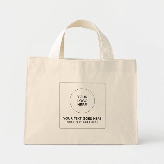 Front & Back Print QR Code Upload Your Logo to Mini Tote Bag (Front)