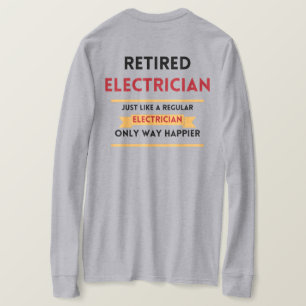 front & back Retired electrician red retirement T-Shirt