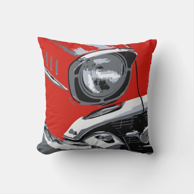 Front car colour throw pillow (Front)