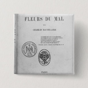 Front Cover, First Edition of 'Les Fleurs du 2 Inch Square Button