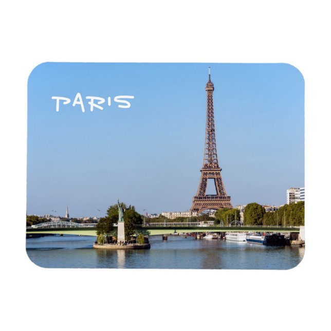 Front de Seine and Eiffel tower - Paris, France Magnet (Horizontal)
