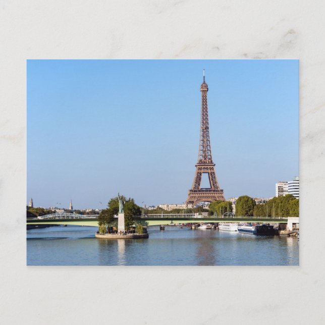 Front de Seine and Eiffel tower - Paris, France Postcard (Front)