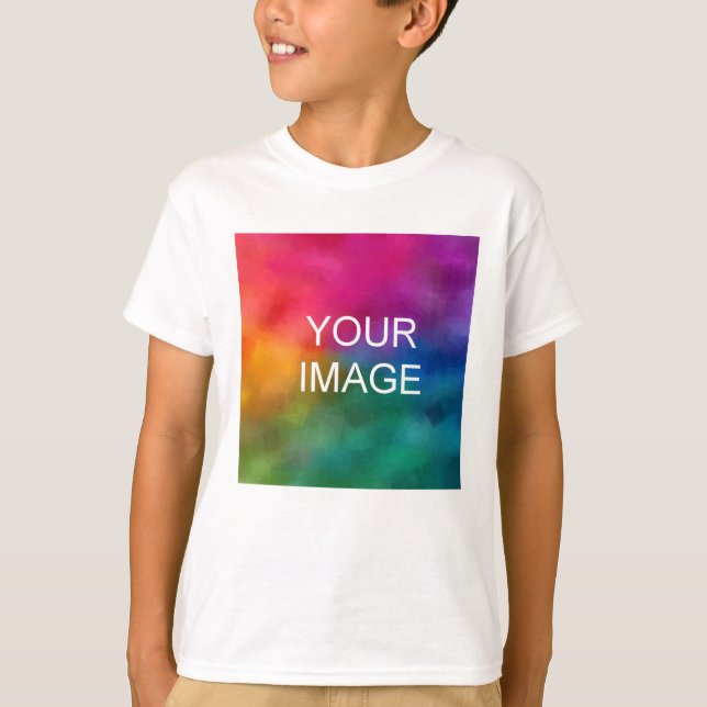 Front Design Add Image White Template Kids Boys T-Shirt (Front)