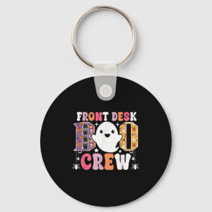 Front Desk Boo Crew Funny Ghost Halloween Receptio Keychain