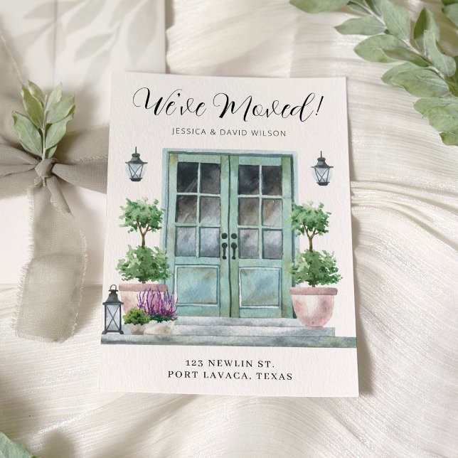 Front Door Floral Chic Modern Moving Announcement (Creator Uploaded)