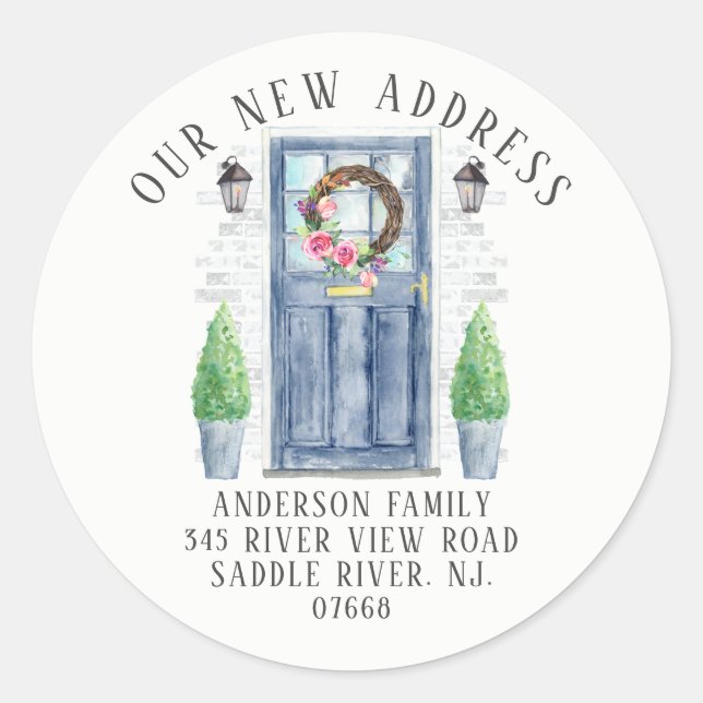 Front Door | New Home Address Label Sticker (Front)