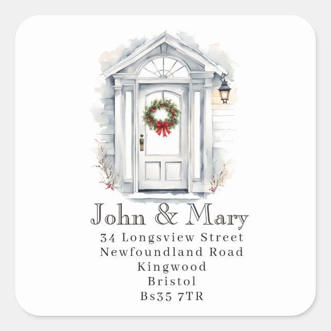  Front Door Return Address Sticker | Christmas (Front)